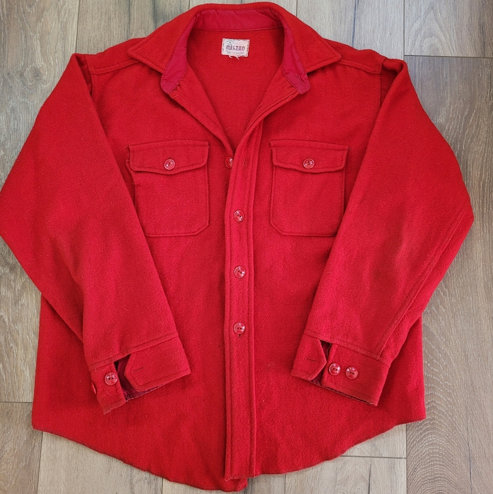 Melton Wintermaster Wool Vintage Jacket / Heavy Shirt / Barn Chore Coat Thermal